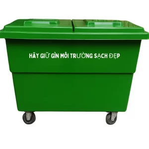 Thùng Rác 660 Lít Composite, 4 Bánh